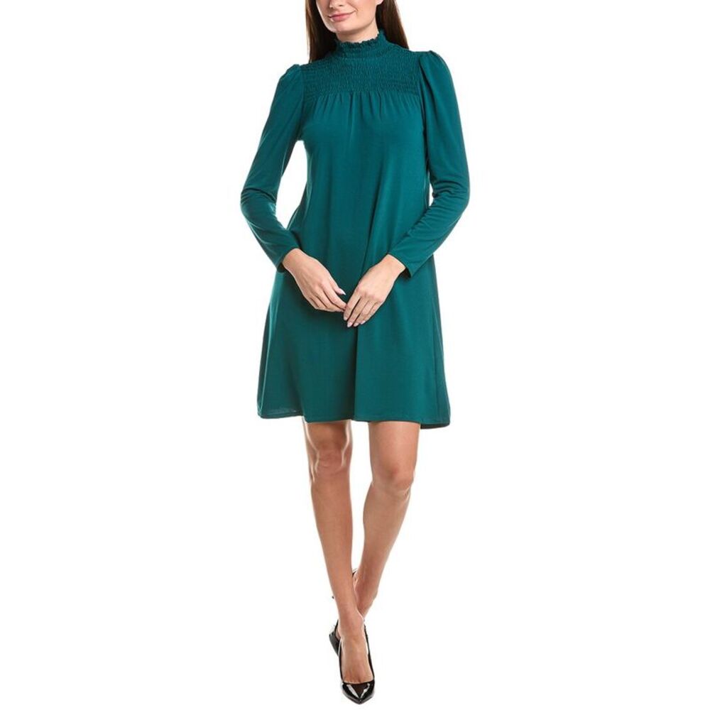 Adrianna Papell Womens  Solid Knit Moss Crepe Dress, Green